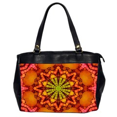 Florescent Abstract Oversize Office Handbag (two Sides)