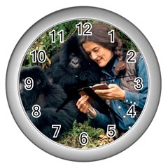 Dian Fossey Clock Wall Clock (silver)