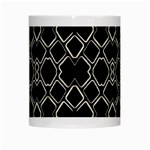 Geometric Abstract Pattern Futuristic Design  White Coffee Mug Center