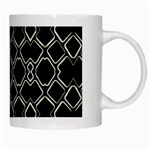 Geometric Abstract Pattern Futuristic Design  White Coffee Mug Right