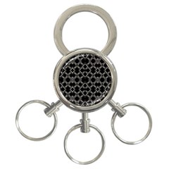 Geometric Abstract Pattern Futuristic Design  3-ring Key Chain