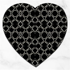 Geometric Abstract Pattern Futuristic Design  Jigsaw Puzzle (heart) by dflcprints