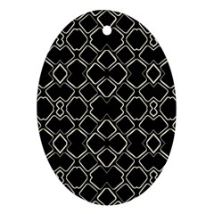 Geometric Abstract Pattern Futuristic Design  Oval Ornament (two Sides) by dflcprints