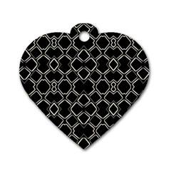 Geometric Abstract Pattern Futuristic Design  Dog Tag Heart (one Sided)  by dflcprints