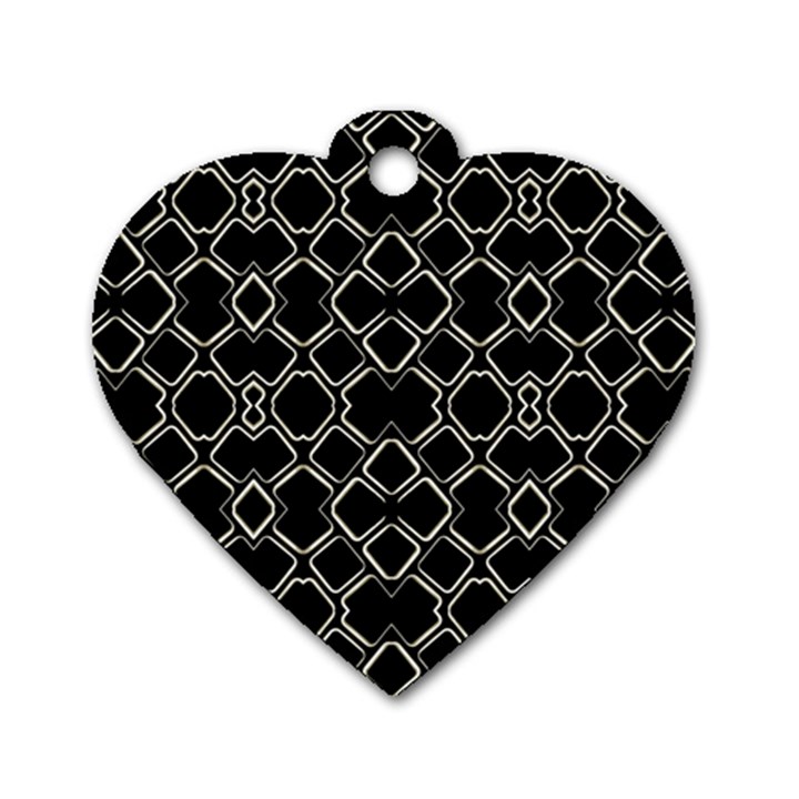 Geometric Abstract Pattern Futuristic Design  Dog Tag Heart (One Sided) 