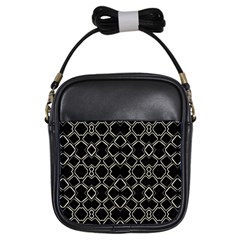 Geometric Abstract Pattern Futuristic Design  Girl s Sling Bag