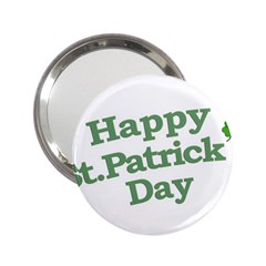 Happy St Patricks Text With Clover Graphic Handbag Mirror (2 25 ) by dflcprints