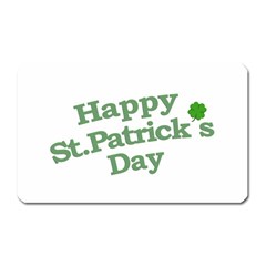 Happy St Patricks Text With Clover Graphic Magnet (rectangular) by dflcprints