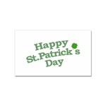 Happy St Patricks Text With Clover Graphic Sticker 10 Pack (Rectangle) Front