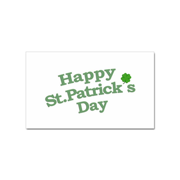 Happy St Patricks Text With Clover Graphic Sticker 10 Pack (Rectangle)