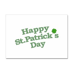 Happy St Patricks Text With Clover Graphic A4 Sticker 100 Pack by dflcprints