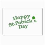 Happy St Patricks Text With Clover Graphic Postcards 5  x 7  (10 Pack) Front