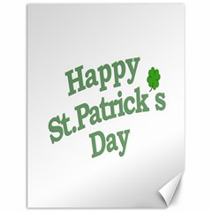 Happy St Patricks Text With Clover Graphic Canvas 12  X 16  (unframed) by dflcprints