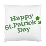 Happy St Patricks Text With Clover Graphic Cushion Case (Single Sided)  Front