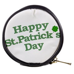 Happy St Patricks Text With Clover Graphic Mini Makeup Case by dflcprints