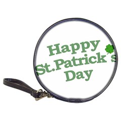 Happy St Patricks Text With Clover Graphic Cd Wallet by dflcprints