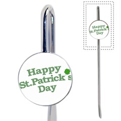 Happy St Patricks Text With Clover Graphic Bookmark