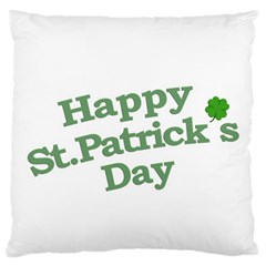 Happy St Patricks Text With Clover Graphic Standard Flano Cushion Case (one Side) by dflcprints