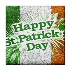 Happy St  Patricks Day Grunge Style Design Ceramic Tile