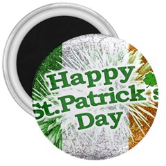 Happy St  Patricks Day Grunge Style Design 3  Button Magnet by dflcprints