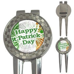 Happy St  Patricks Day Grunge Style Design Golf Pitchfork & Ball Marker by dflcprints