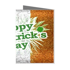 Happy St  Patricks Day Grunge Style Design Mini Greeting Card (8 Pack) by dflcprints