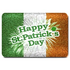 Happy St  Patricks Day Grunge Style Design Large Door Mat by dflcprints