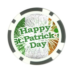 Happy St  Patricks Day Grunge Style Design Poker Chip