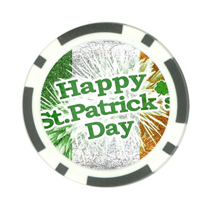 Happy St. Patricks Day Grunge Style Design Poker Chip