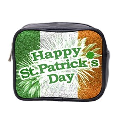 Happy St  Patricks Day Grunge Style Design Mini Travel Toiletry Bag (two Sides)