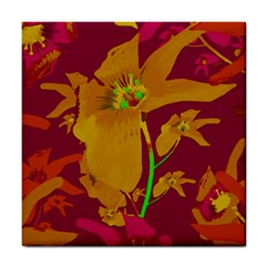 Tropical Hawaiian Style Lilies Collage Ceramic Tile by dflcprints