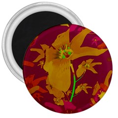 Tropical Hawaiian Style Lilies Collage 3  Button Magnet by dflcprints