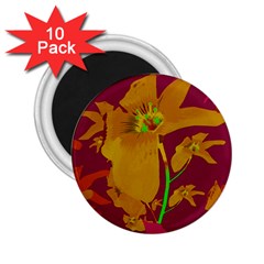 Tropical Hawaiian Style Lilies Collage 2 25  Button Magnet (10 Pack) by dflcprints