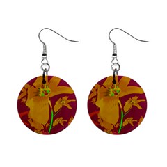 Tropical Hawaiian Style Lilies Collage Mini Button Earrings by dflcprints