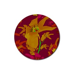 Tropical Hawaiian Style Lilies Collage Drink Coaster (round) by dflcprints