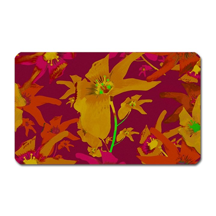 Tropical Hawaiian Style Lilies Collage Magnet (Rectangular)