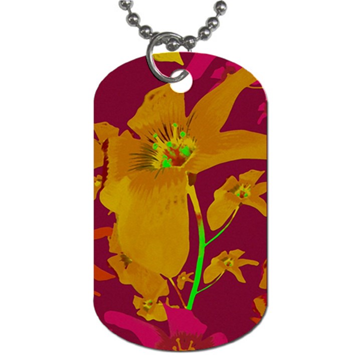 Tropical Hawaiian Style Lilies Collage Dog Tag (Two-sided) 