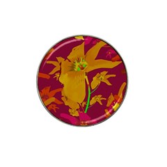 Tropical Hawaiian Style Lilies Collage Golf Ball Marker 4 Pack (for Hat Clip)