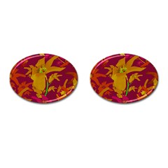 Tropical Hawaiian Style Lilies Collage Cufflinks (oval) by dflcprints