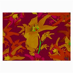 Tropical Hawaiian Style Lilies Collage Glasses Cloth (large, Two Sided) by dflcprints