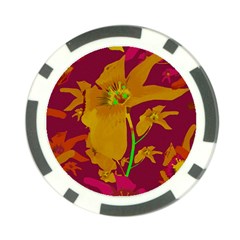 Tropical Hawaiian Style Lilies Collage Poker Chip by dflcprints