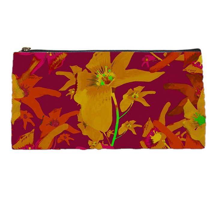 Tropical Hawaiian Style Lilies Collage Pencil Case