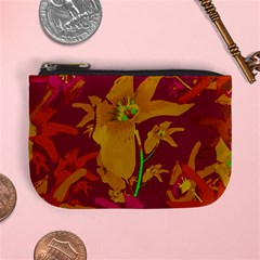 Tropical Hawaiian Style Lilies Collage Coin Change Purse by dflcprints