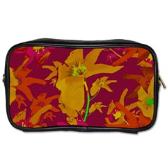 Tropical Hawaiian Style Lilies Collage Travel Toiletry Bag (one Side) by dflcprints