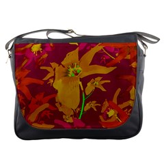 Tropical Hawaiian Style Lilies Collage Messenger Bag by dflcprints