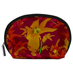 Tropical Hawaiian Style Lilies Collage Accessory Pouch (large) by dflcprints