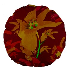 Tropical Hawaiian Style Lilies Collage 18  Premium Flano Round Cushion  by dflcprints