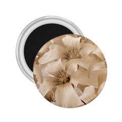 Elegant Floral Pattern In Light Beige Tones 2 25  Button Magnet by dflcprints