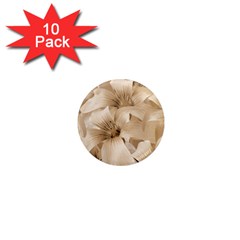 Elegant Floral Pattern In Light Beige Tones 1  Mini Button Magnet (10 Pack) by dflcprints