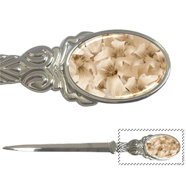 Elegant Floral Pattern in Light Beige Tones Letter Opener